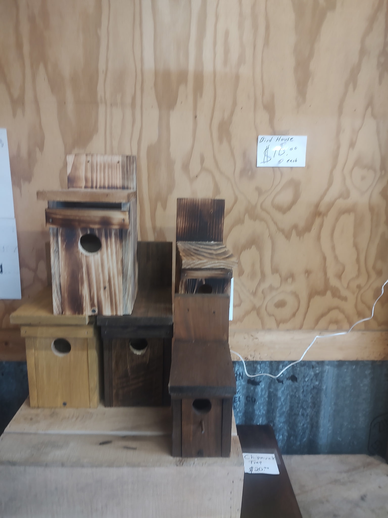 Decorative birdhouses at Bush's Farm Market