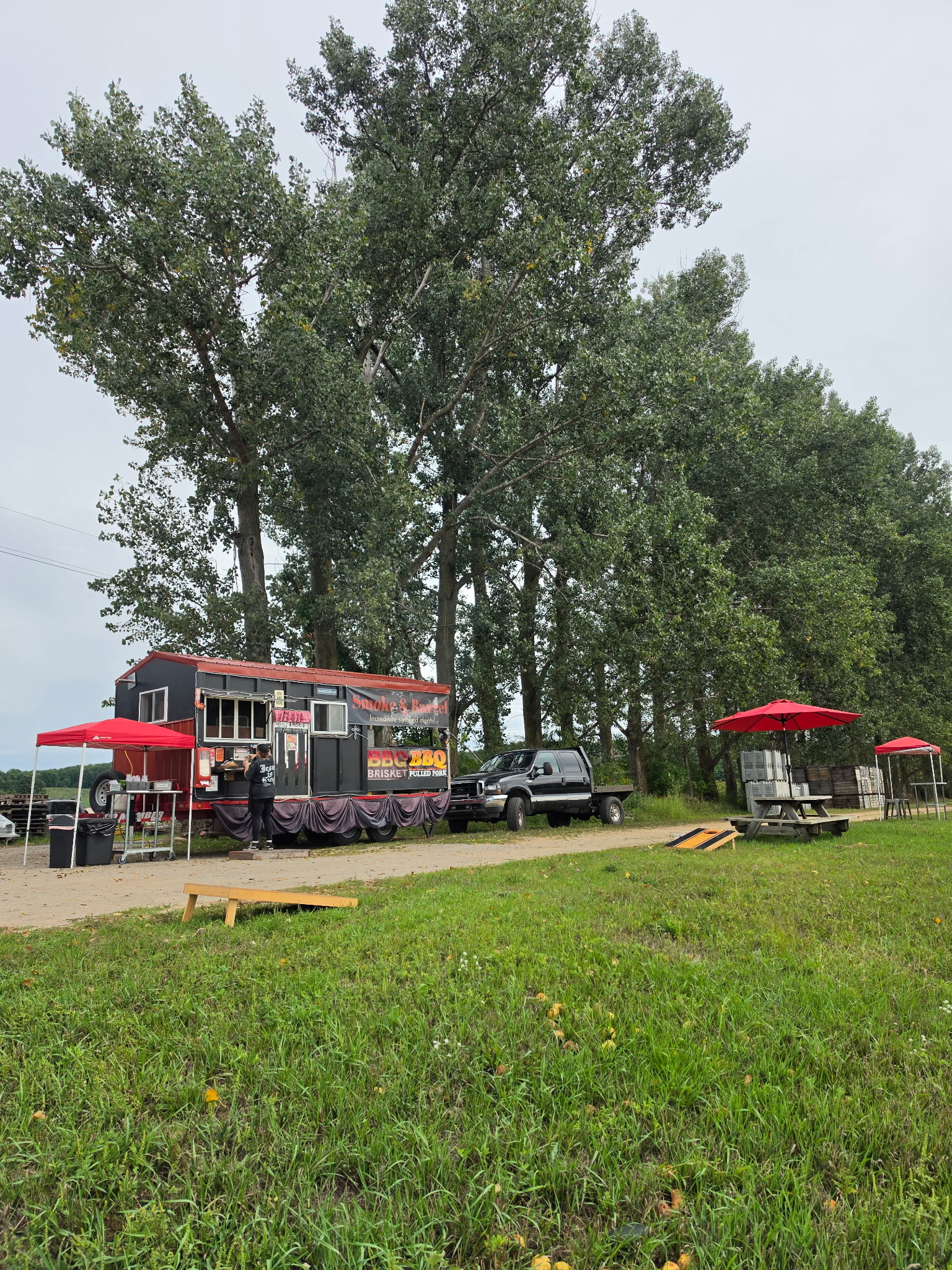 Food truck visiting Bush's Apples